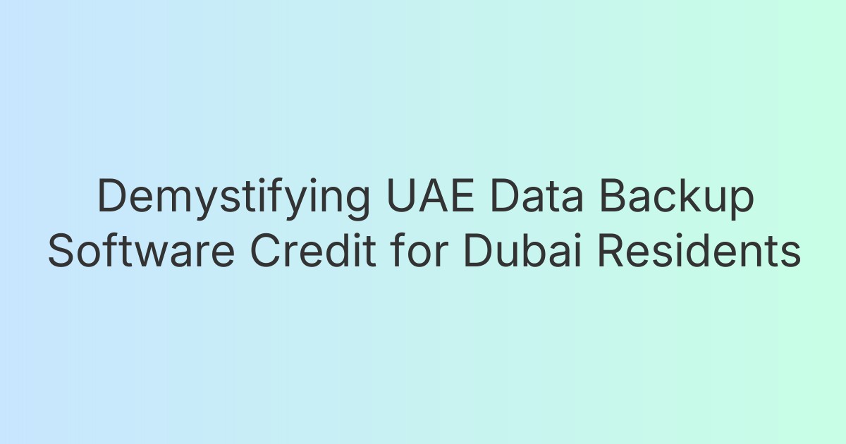 Demystifying UAE Data Backup Software Credit for Dubai Residents