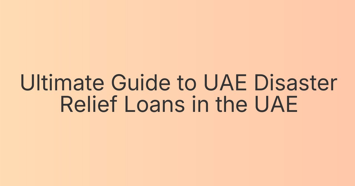 Ultimate Guide to UAE Disaster Relief Loans in the UAE