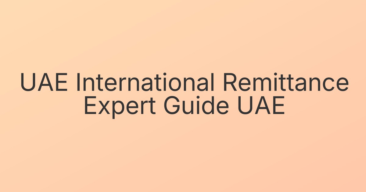 UAE International Remittance Expert Guide UAE